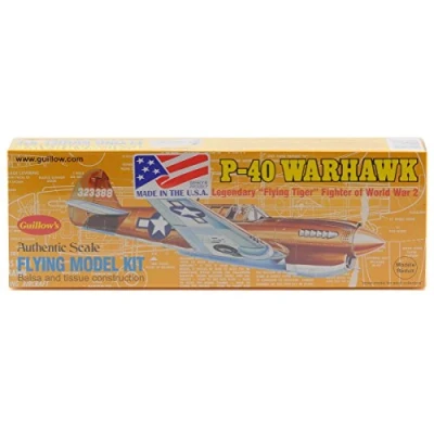 Image of The Hobby Company GUILLOW&#039;s P 40 Warhawk 501 Powered Balsa Flying Model Kit