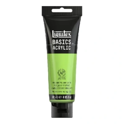 Image of LIQUITEX 8870050 Basics Acrylic Paint, Brilliant Yellow Green, 118 ml Tube