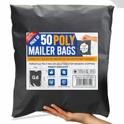 Image of G4GADGET 50 Strong 13&quot; X 19&quot; Polythene Mailing Postal Bags Plastic Material Or Posting Parecels Bag for Postages Self Seal