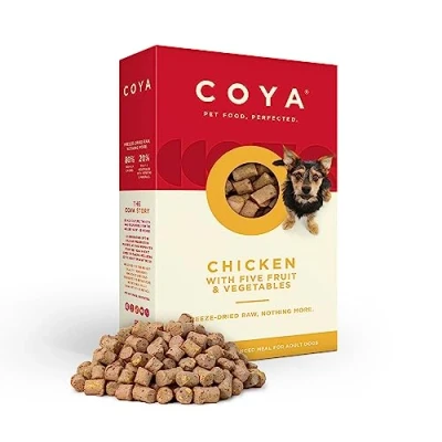Image of COYA Freeze Dried Raw Dog Food, Chicken (150g) Hypoallergenic &amp; Grain Free, Made With 80% Meat 20% Fruit Vegetables Complete Food In A Solution, Without The Chore