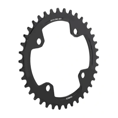 Image of 38 Tooth Chainring,32/34/36/38T Single Chainring Narrow Wide 104 BCD, BMX MTB Road Mountain Bike ycle Speed Crank Chain Ring Repair Parts Black, Red(38T Black)