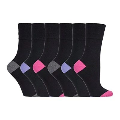 Image of NEW: 6 Pairs Ladies Gentle Grip No Elastic Socks 4 8 uk, 37 42 eur (SOLRP07HT)