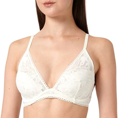 Image of Calvin Klein Women&#039;s Lightly Lined Plunge 000QF6938E Bras, White (Ivory), 32D