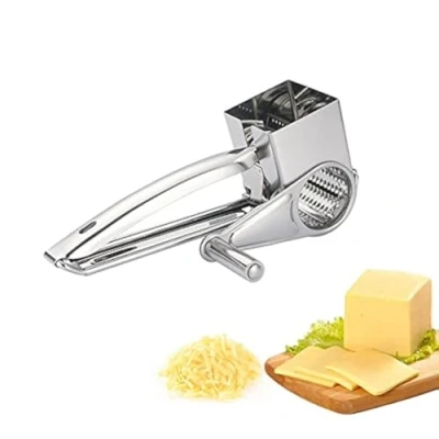 Image of Beowanzk Cheese Grater, Graters for Kitchen with Handle, Small Hand Rotating Multi Grater Machine, Cheese, Vegetable, Carrot, Potato