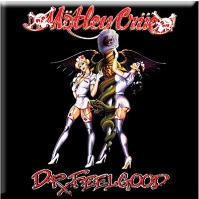 Image of Motley Crue Fridge Magnet Dr Feelgood Nurses Official 76mm x One Size