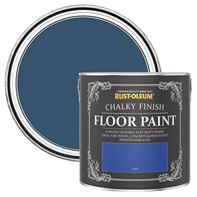 Image of Rust Oleum Blue Scratch Resistant Floor Paint in Matt Finish Cobalt 2.5L