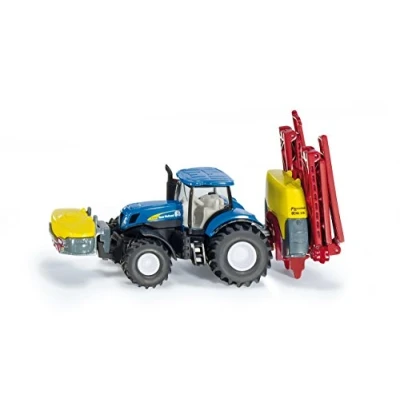 Image of siku 1799, New Holland Tractor with Kverneland Crop Sprayer, 1:87, Metal/Plastic, Blue, Folding boom
