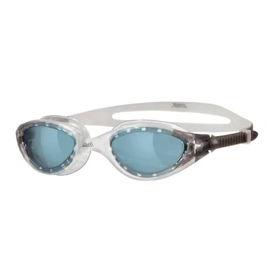 Image of Zoggs Panorama Swim Goggles with Tinted Lenses (Clear/Tint Smoke) Anti Fog, UV Protection, Quick Adjust Strap, Wide Vision Adult Swimming