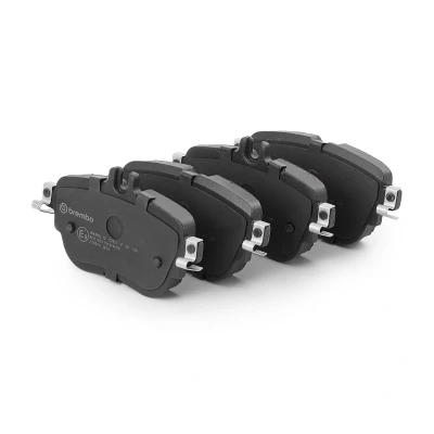 Image of A0004209203 brake pad set BREMBO P 50 136 prepared for wear indicator with caliper screws, anti squeak plate without accessories