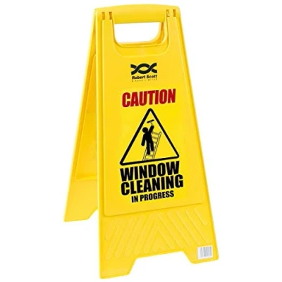 Image of Caution Window Cleaning&#039; sign Yellow Contico PS124WIND