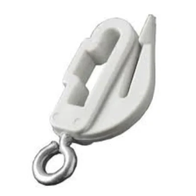 Image of 2 Harrison drape white curtain track end stops