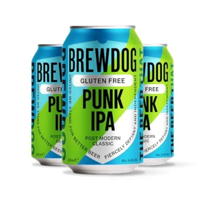 Image of BrewDog Gluten Free Punk IPA, 5.4% ABV 24 x 330ml Cans Vegan