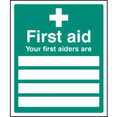 Image of first Aid &amp; Safe Condition Signs Your aiders are Rigid Plastic