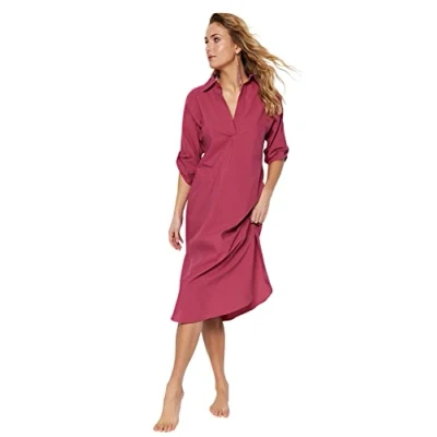 Image of Trendyol Women&#039;s Tip: Detailed Beach Dress, Plum, 14