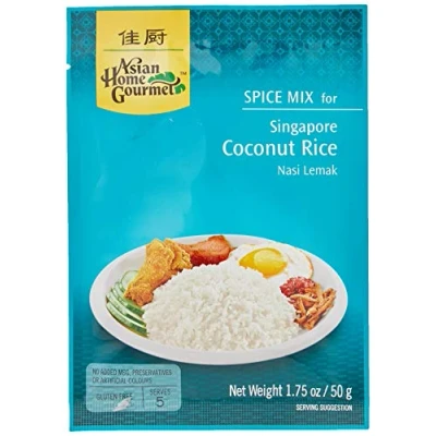 Image of Asian Home Gourmet Nasi Lemak Singapore Coconut Rice Spice Mix, 50 g