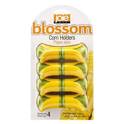 Image of Joie Kitchen Gadgets 067742 303332 Blossom Corn Holders, Stainless Steel, Red