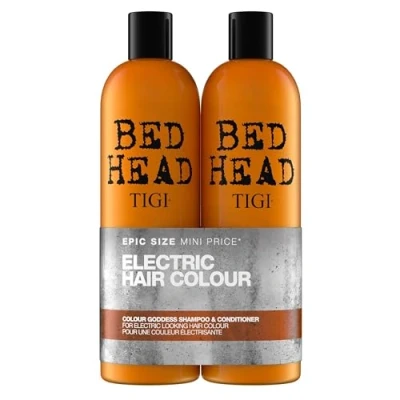 Image of Bed Head by TIGI Colour Goddess Shampoo And Conditioner Set Professional Hair Treatment For Coloured Nourishing Moisturising 750 ml (Pack of 2)