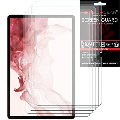Image of TECHGEAR 5 Pack Galaxy Tab S9 Plus &amp; S10 12.4&quot; Screen Protectors (SM X810 / SM X816 X820 X826) Ultra CLEAR Protector Guard Cover Designed for Samsung S9+ S10+