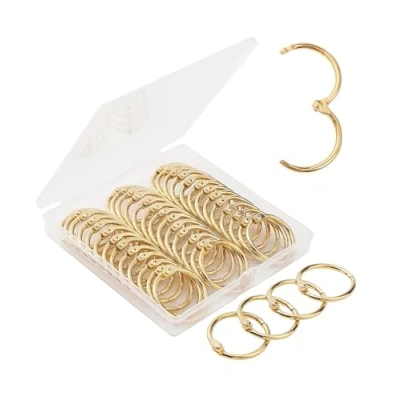 Image of Mr. Pen Loose Leaf Binder Ring, 40 Pack, Gold Rings 1 Inch, Book Rings, Metal for Index Cards, Flash Card Paper Small Ring