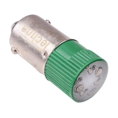 Image of Green LED BA9S Bayonet Bulb 120V