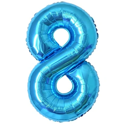 Image of Number Balloons 8,Blue 8 for Birhtday Party Decoration,40 Inch Giant Helium Foil Boys Girls 8th Birthday Decor Anniversary Decorations Supplies