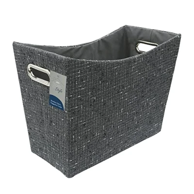 Image of JVL Shadow Fabric Magazine Holder Storage Basket