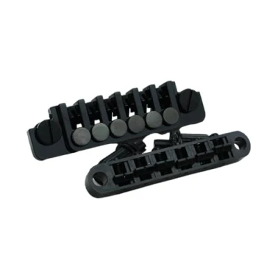 Image of Guyker Guitar Tune O Matic Saddle Bridge BM003 and Vintage Stop Bar Lock TP6 Tailpiece Combo Replacement Compatible with Gibson Les Paul LP SG Style 6 Strings Electric (Black)