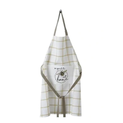 Image of COUNTRY CLUB BEE at Home full size Pinafore Style Apron Size: H86 x W69cm, side ties 80cm