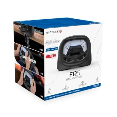 Image of Gioteck FR5 Racing Wheel Dock For DualSense &amp; DualEdge Controller PS5, PC, Steam Deck Compatible Auto Centring Motion Sensor Games Only GT7