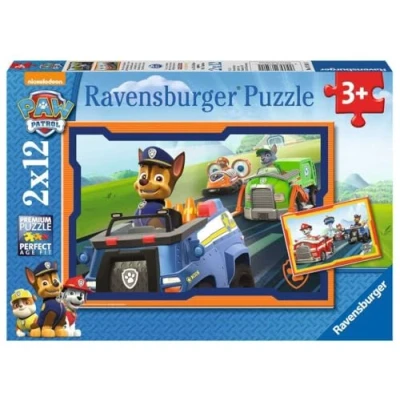 Image of Ravensburger 7591 Pack of 2 Jigsaw Puzzles Paw Patrol 12 Pieces