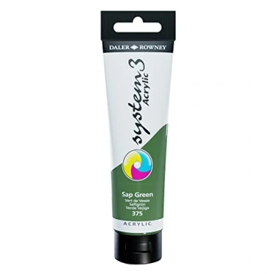 Image of Daler Rowney System3 Acrylic Paint, Plastic Tube, 5.07oz 150 ml, Sap Green