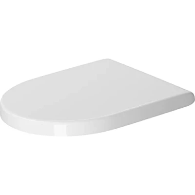 Image of Duravit 63890000 Toilet Seat Starck 3, Soft Close Seat, Urea Thermoset lid, Cover with Stainless Steel Hinges, White, 61.9 x 37.2 5.1 Centimeters