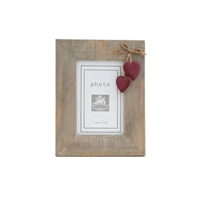 Image of Jones Home and Gift Single White Heart Frame (6/12), Wood, Multicolour, 22x17x4 cm