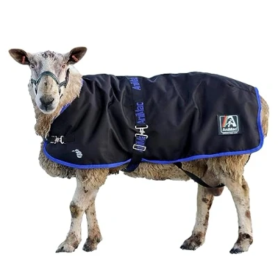 Image of AniMac Ram Rug Coats for Large Sheep, Alpaca and Goats Premium Waterproof Livestock Coat Breathable Synthetic Machine Washable (34&quot; Medium Red Binding)