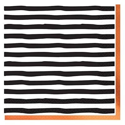Image of Amscan 9912214 Halloween Striped Luncheon Napkins 16 Pack
