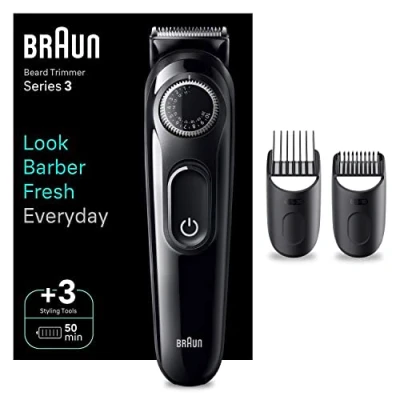 Image of Braun BT3410 Beard Trimmer, Trimmer/Trimmer/Hair Men&#039;s Hair Trimmer with Ultra Sharp Blade, 40 Length Settings, 50 Minutes Wireless Running Time,