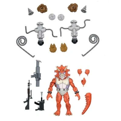 Image of 7&quot; TMNT Cartoon Triceraton Infantryman &amp; Roadkill Rodney 2 Pack Figure