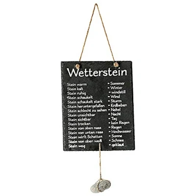 Image of Cepewa Weather Station Stone on Slate Board Sign Plaque 20 x 25 cm
