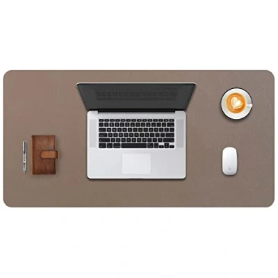 Image of Desk Pad Large, DOBAOJIA Mat, Laptop Writing Pad, Blotter, Extended Mouse Large for Office/Home, PU Leather Waterproof +Suede Non Slip 27.5&quot; X 13.8&quot; (Mud)