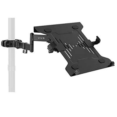 Image of VIVO Steel Universal Full Motion Pole MOUNT Laptop Holder Arm with Removable 75mm and 100mm VESA Plate, Fits 10 to 15.6 inch Laptops, Black, PL1A LAP3