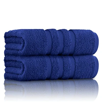 Image of GC GAVENO CAVAILIA Ultra Soft Bath Towel Large 550 GSM Ringspun Cotton Towels Set Highly Absorbent of 2 Washable, Electric Blue