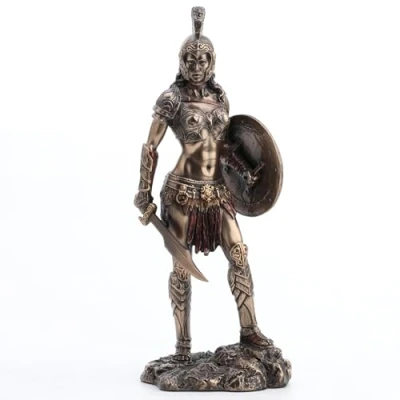 Image of Veronese Design Bronze Finished Amazon Warrior in Battle Armor Statue Amazonian