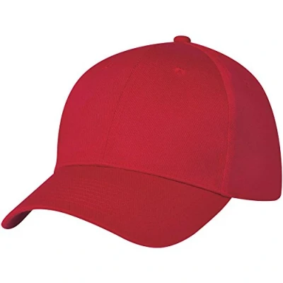 Image of eBuyGB Unisex Adult 6 Panel Baseball Cap, Red, One Size