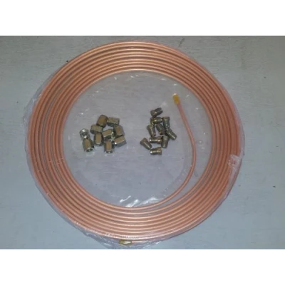 Image of Copper brake pipe 3/16&quot; 25ft 7.5mtr 22G with 20 unions