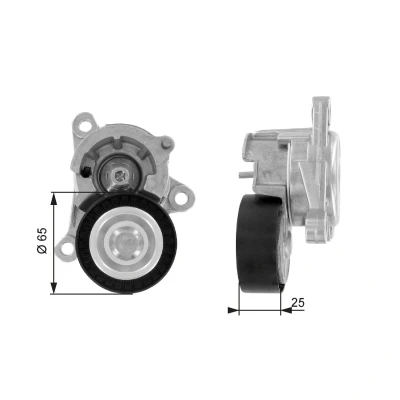 Image of 96478348, 9647834880 Tensioner Pulley GATES FleetRunner Micro V Kit T38320 PEUGEOT: 206 Hatchback, 307 CITROËN: C4 I Hatchback