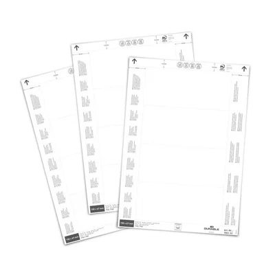 Image of Durable Insert Labels 150 x 67 mm for Ticket Holders, 80 on A4 Sheets, White, 100302