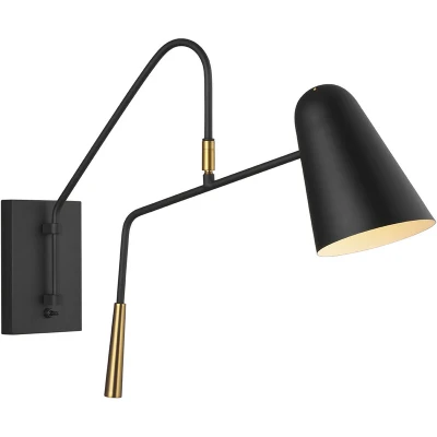 Image of Simon 1 Light Wall Light, Midnight Black, E27