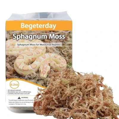 Image of Begeterday 175g Natural Sphagnum Moss for Reptiles,Ideal Humidity Retaining Medium Snakes,Turtles And Other Reptiles,Good Terrariums Reptiles &amp; Amphibians