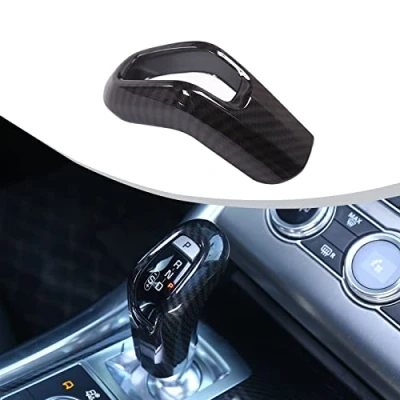 Image of DIYUCAR Carbon Fiber Style ABS Plastic Gear Shift Head Cover Trim for Rangerover Sport RR 2014 2017 Car Accessory