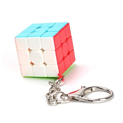 Image of Yealvin Mini Keychain Cube, 3x3 Keyring Cube Magic Puzzle Toys Brain Teasers Decorations Gifts